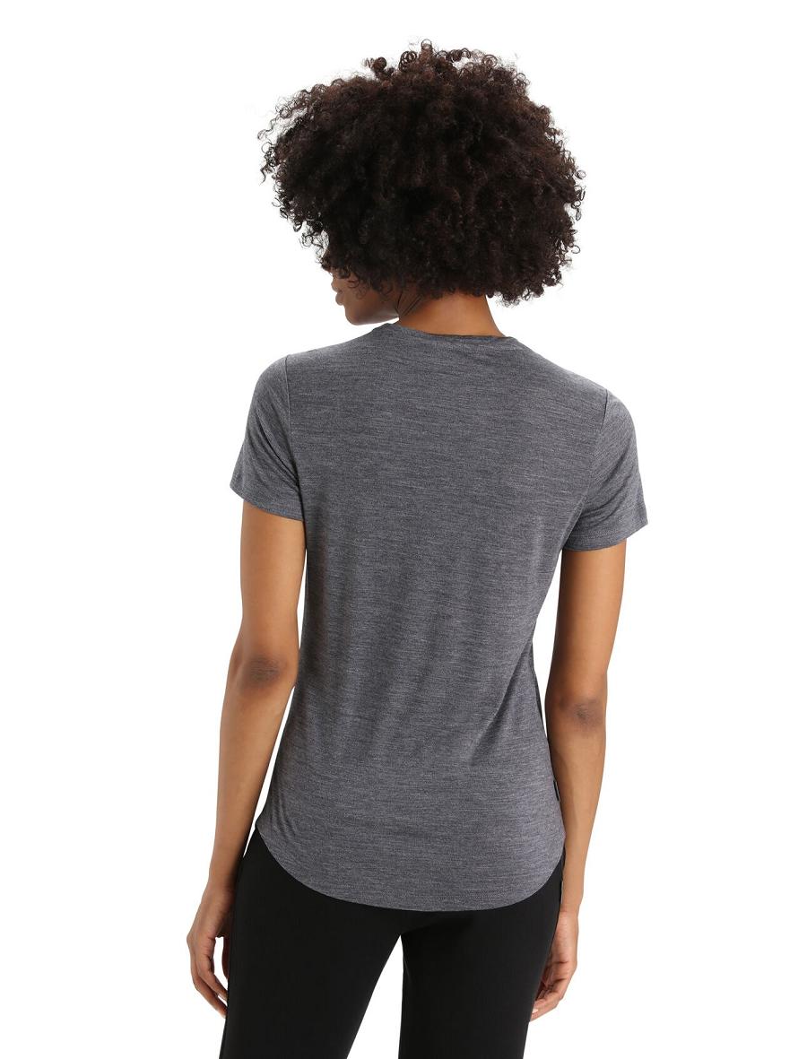 Midnight Heather Icebreaker Merino Sphere II Short Sleeve Women's T Shirts | AU 1568ILHS